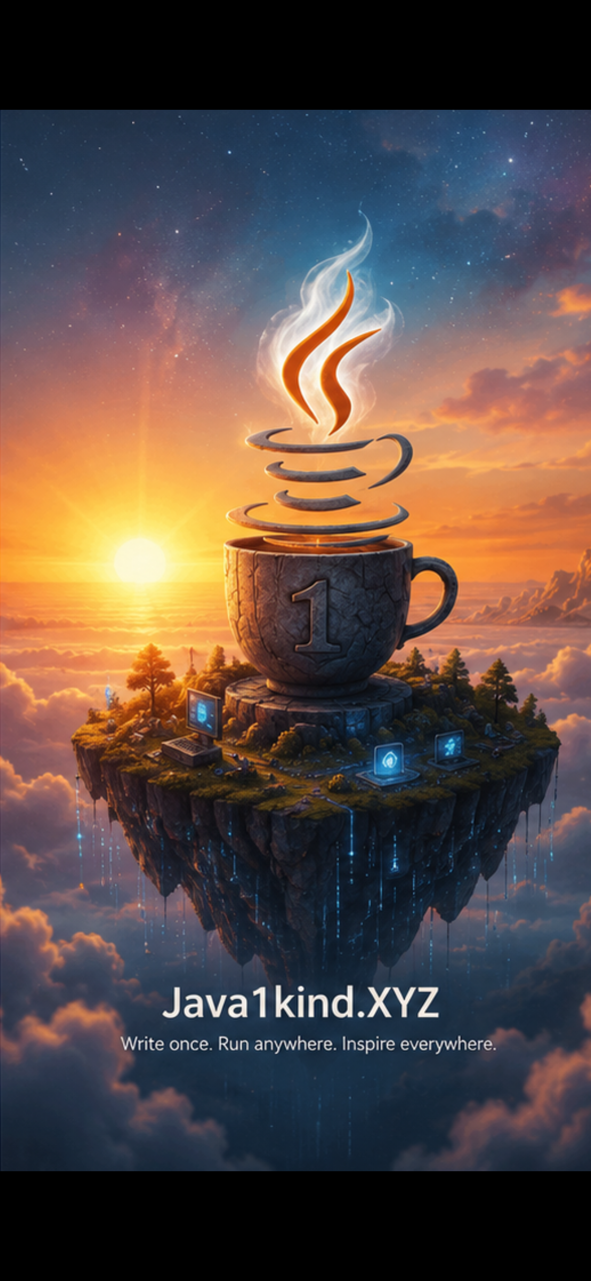 JAVA1KIND Java cloud island platform artwork